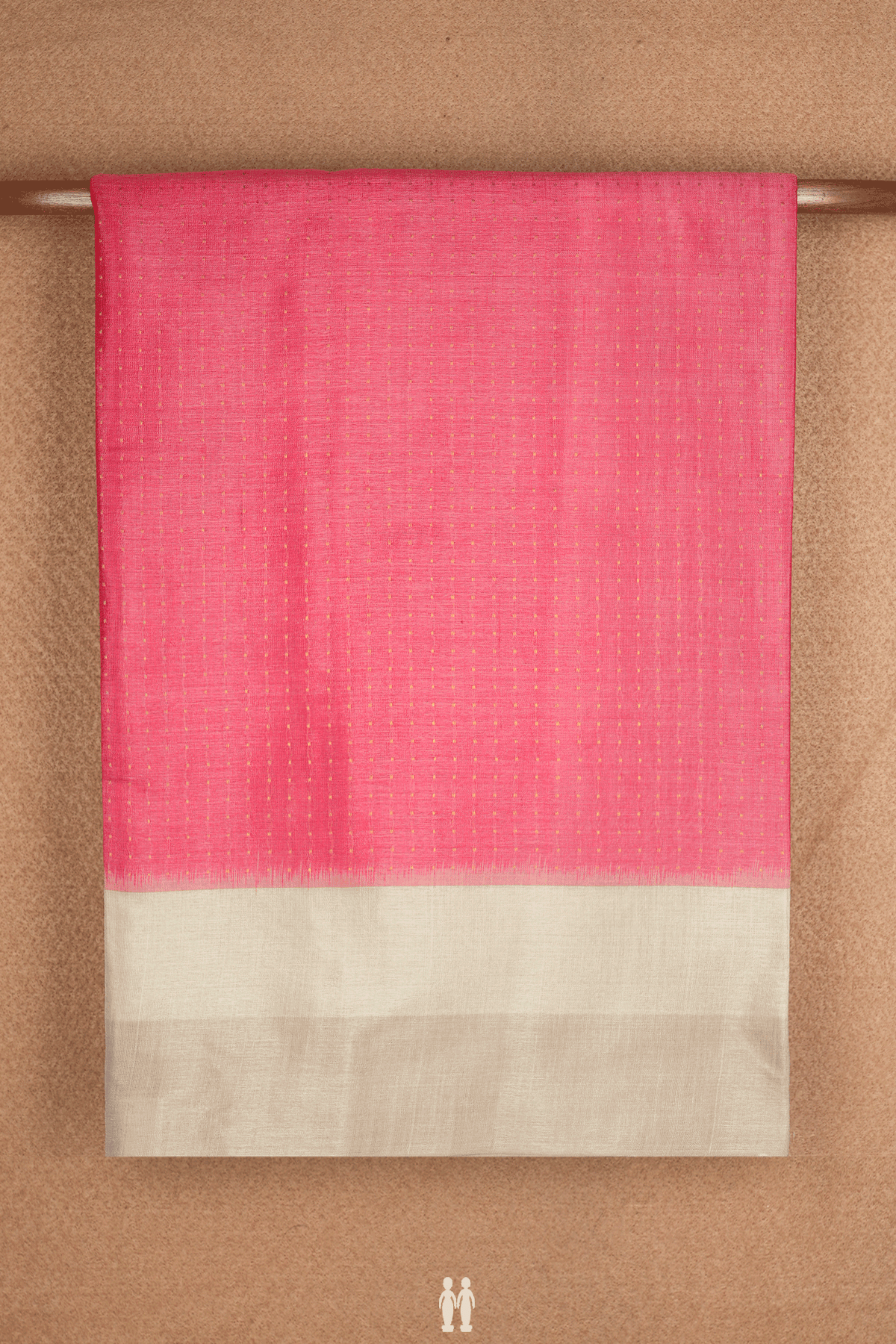 Zari Buttis Design Rouge Pink Tussar Silk Saree