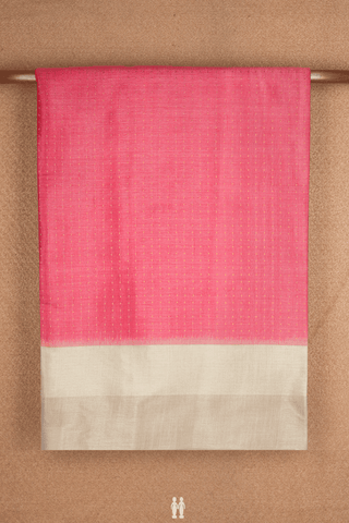 Zari Buttis Design Rouge Pink Tussar Silk Saree