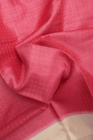 Zari Buttis Design Rouge Pink Tussar Silk Saree