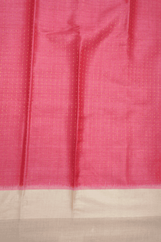 Zari Buttis Design Rouge Pink Tussar Silk Saree