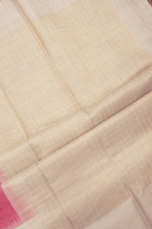Zari Buttis Design Rouge Pink Tussar Silk Saree
