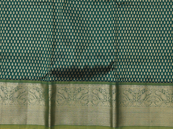 Zari Buttis Green Kanchipuram Pavadai Sattai Material