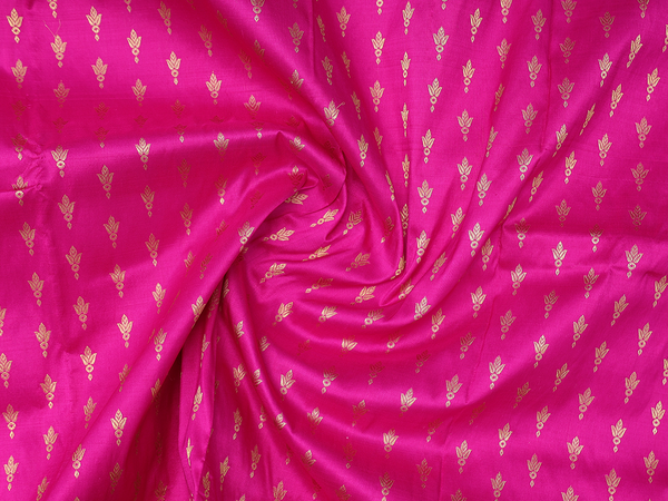 Zari Buttis Magenta Kanchipuram Pavadai Sattai Material