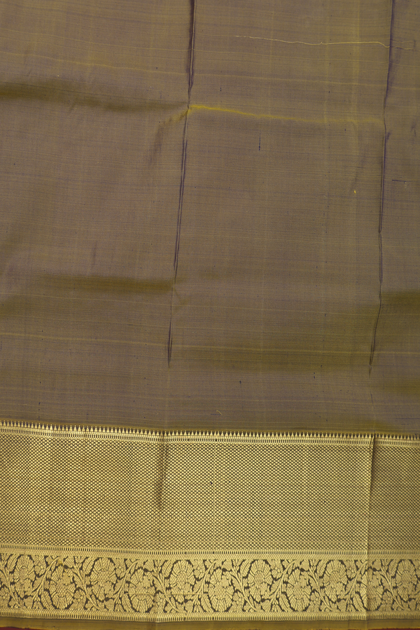Zari Buttis Navy Blue Kanchipuram Pavadai Sattai Material