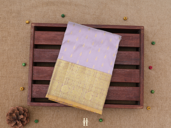 Zari Buttis Pale Purple Kanchipuram Pavadai Sattai Material