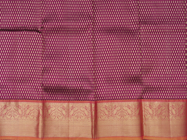 Zari Buttis Plum Purple Kanchipuram Pavadai Sattai Material