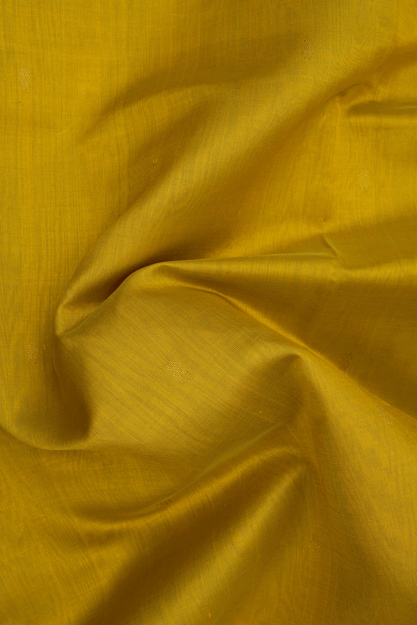 Zari Buttis Sunflower Yellow Traditional Silk Cotton Saree