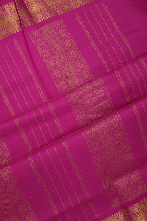 Zari Buttis Sunflower Yellow Traditional Silk Cotton Saree