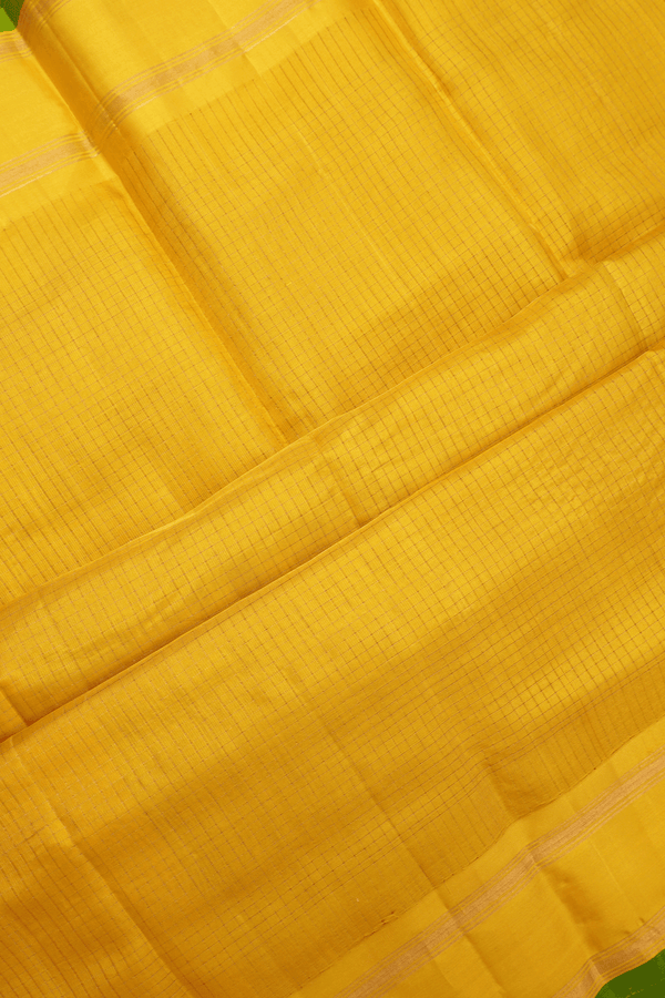 Checked Design Black Gadwal Silk Cotton Saree