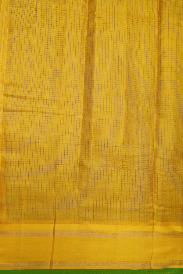 Checked Design Black Gadwal Silk Cotton Saree