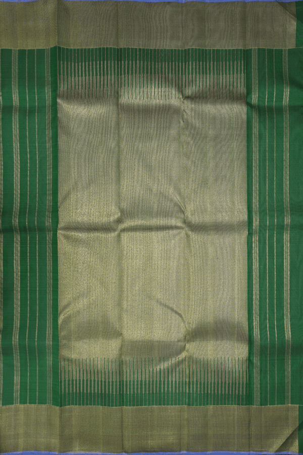Zari Checked Design Dark Green Kanchipuram Silk Saree
