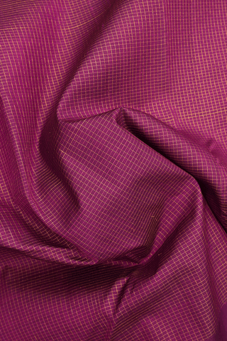 Zari Checked Design Grape Purple Kanchipuram Silk Saree