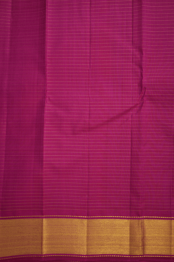 Zari Checked Design Magenta Kanchipuram Silk Saree