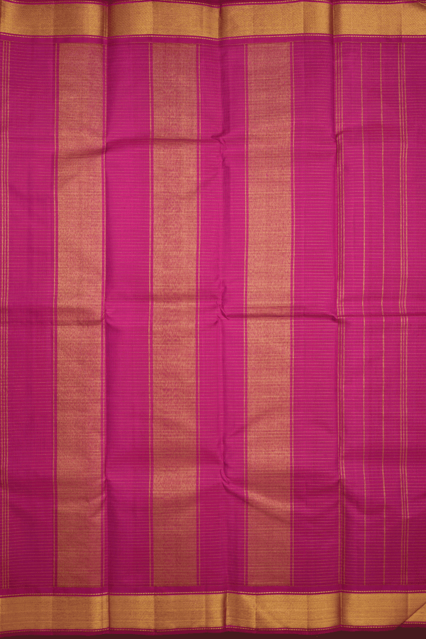Zari Checked Design Magenta Kanchipuram Silk Saree