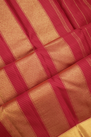 Zari Checked Design Rust Red Kanchipuram Silk Saree