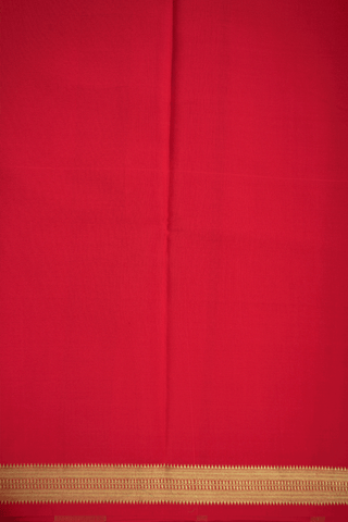 Zari Checked Design Scarlet Red Mysore Silk Saree