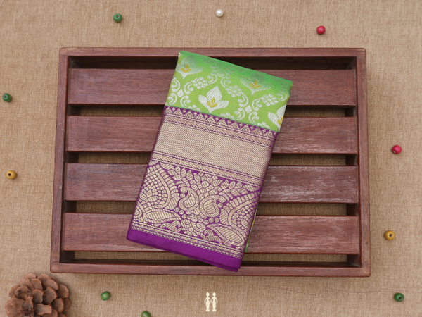 Zari Design Green Kanchipuram Pavadai Sattai Material