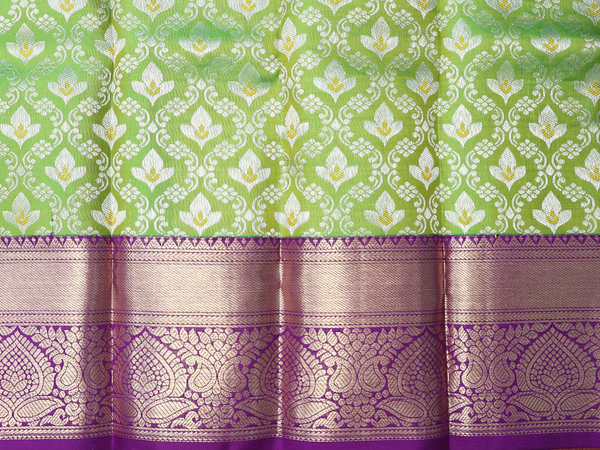 Zari Design Green Kanchipuram Pavadai Sattai Material