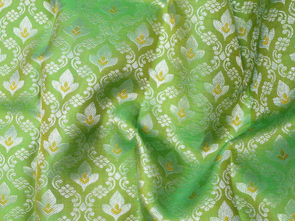 Zari Design Green Kanchipuram Pavadai Sattai Material