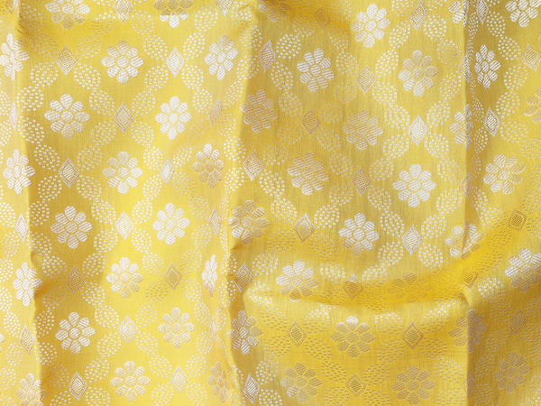 Diamond Design Yellow Kanchipuram Pavadai Sattai Material