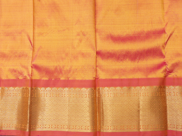 Brocade Design Yellow Kanchipuram Silk Pavadai Sattai Material