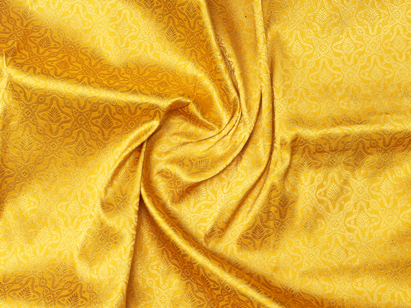 Brocade Design Yellow Kanchipuram Silk Pavadai Sattai Material