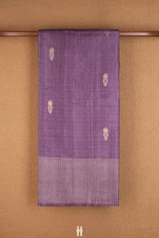 Zari Motifs Dusty Purple Tussar Silk Saree