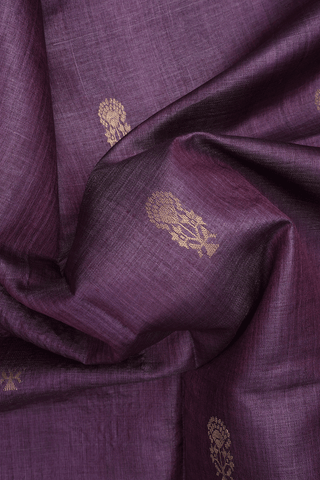 Zari Motifs Dusty Purple Tussar Silk Saree
