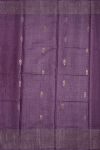 Zari Motifs Dusty Purple Tussar Silk Saree