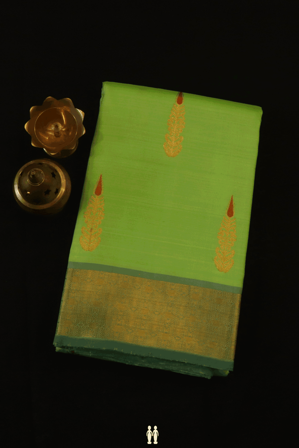 Zari Motifs Green Kanchipuram Silk Saree