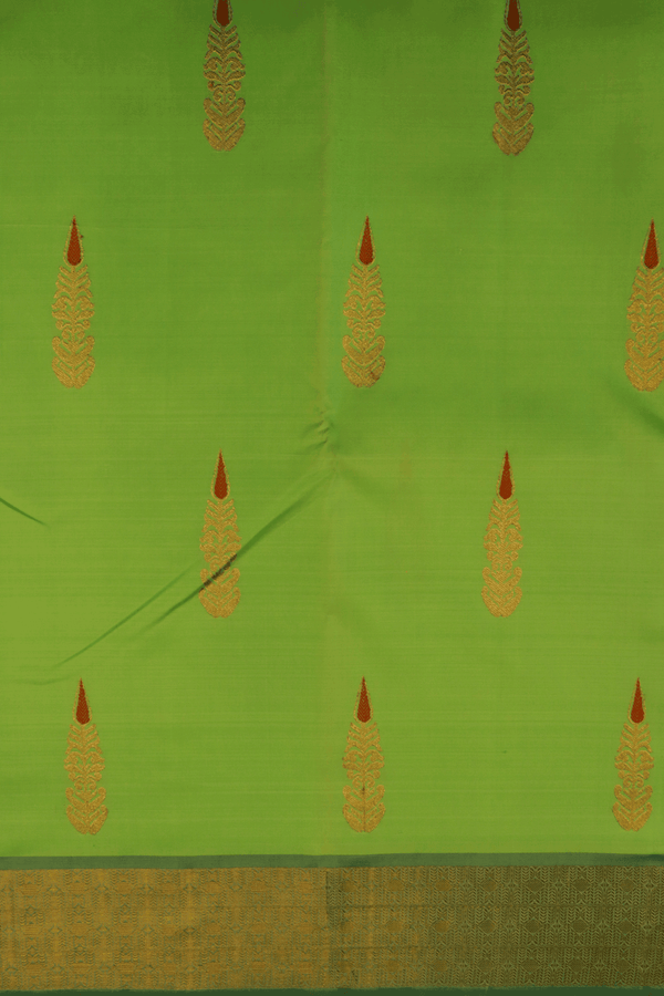 Zari Motifs Green Kanchipuram Silk Saree