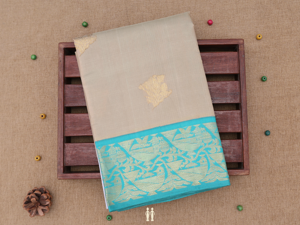 Zari Motifs Pastel Brown Kanchipuram Pavadai Sattai Material