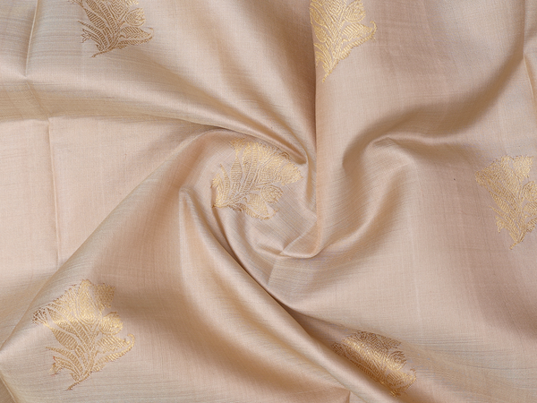 Zari Motifs Pastel Brown Kanchipuram Pavadai Sattai Material