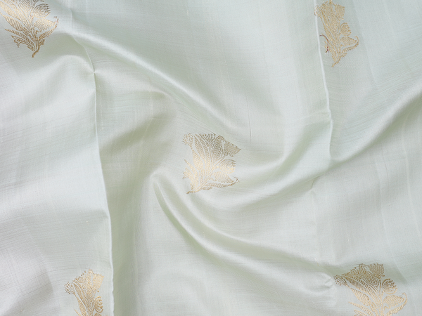 Zari Motifs Pastel Green Kanchipuram Pavadai Sattai Material