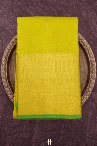 Zari Motifs Pear Green Kanchipuram Silk Saree