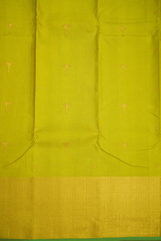 Zari Motifs Pear Green Kanchipuram Silk Saree