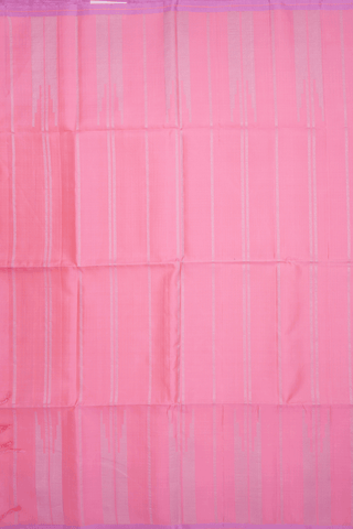 Zari Striped Design Coral Pink Soft Silk Saree