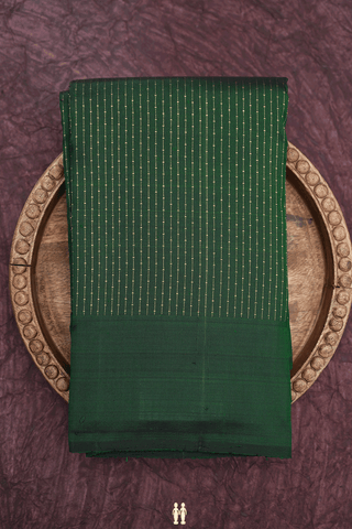 Zari Striped Design Dark Green Kanchipuram Silk Saree