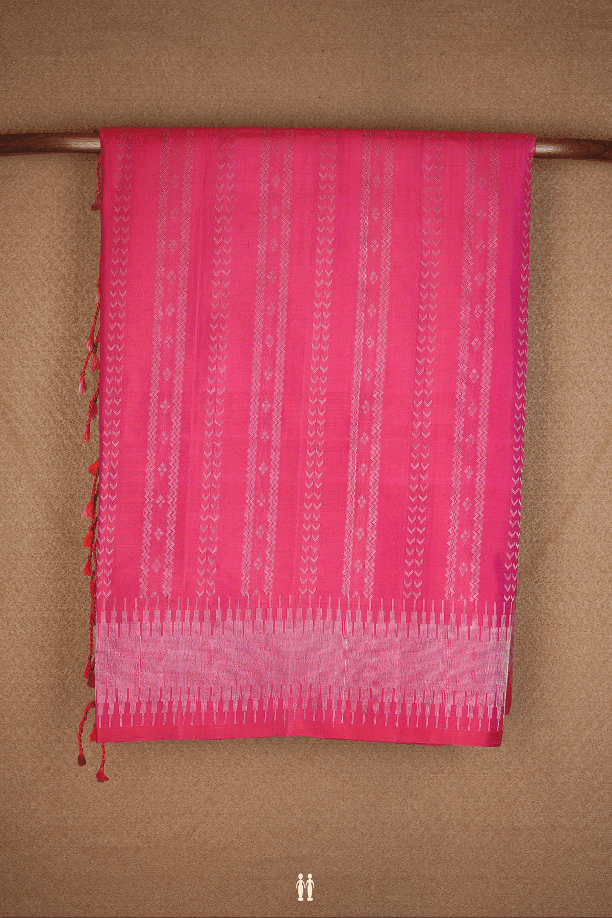 Zari Striped Design Hot Pink Soft Silk Saree