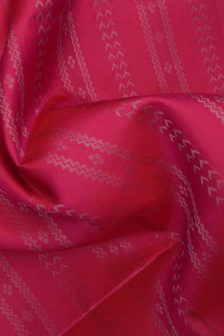 Zari Striped Design Hot Pink Soft Silk Saree