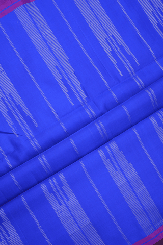 Zari Striped Design Indigo Blue Soft Silk Saree