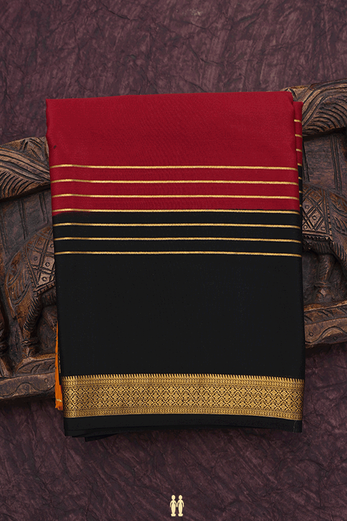 Zari Striped Design Multicolor Mysore Silk Saree