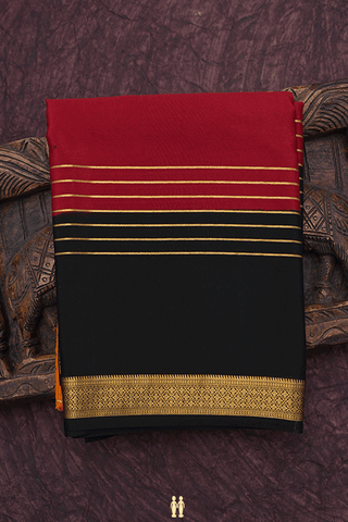 Zari Striped Design Multicolor Mysore Silk Saree