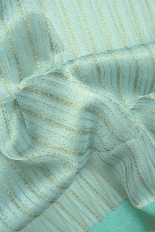 Zari Striped Design Pastel Green Semi Tussar Silk Saree