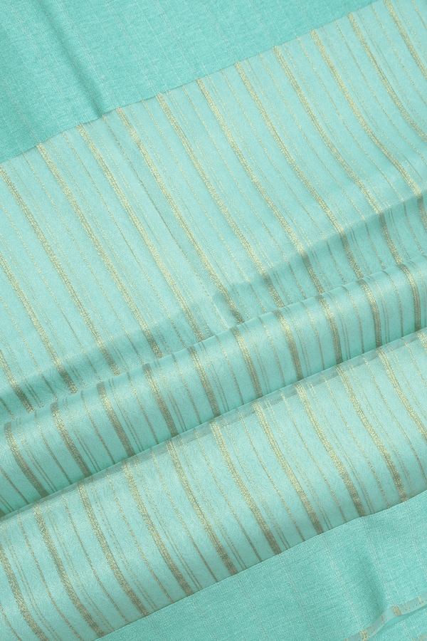 Zari Striped Design Pastel Green Semi Tussar Silk Saree