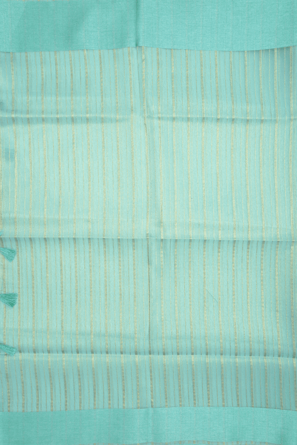 Zari Striped Design Pastel Green Semi Tussar Silk Saree