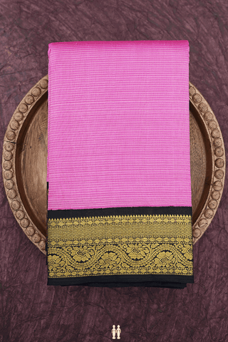 Zari Striped Design Pink Kanchipuram Silk Saree