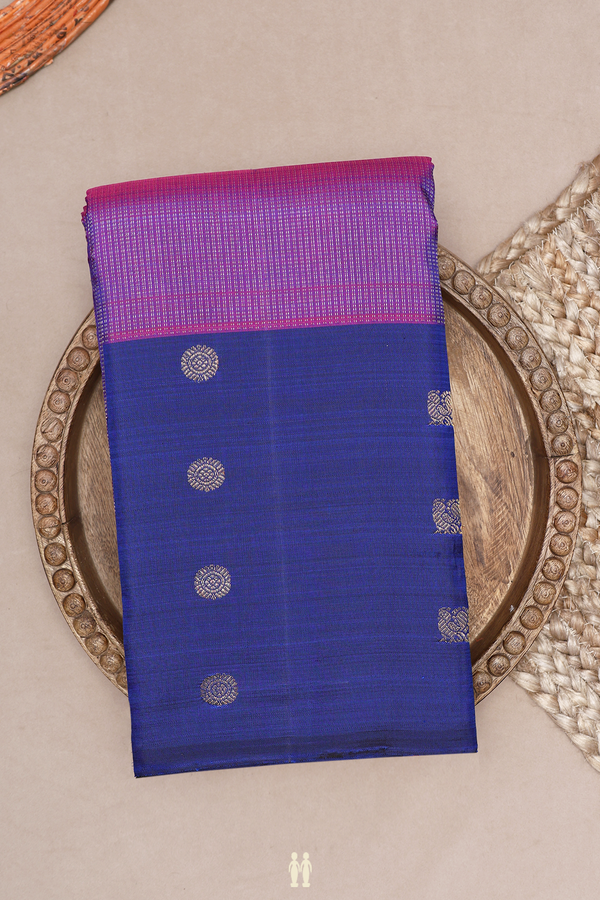 Zari Striped Design Purple Kanchipuram Silk Saree