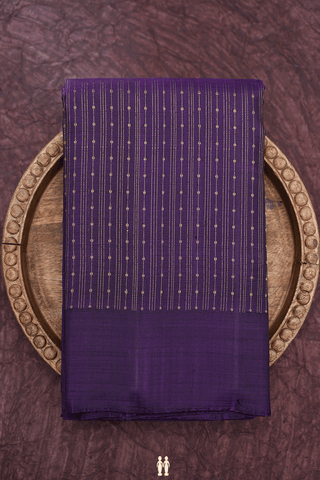 Zari Striped Design Royal Purple Kanchipuram Silk Saree