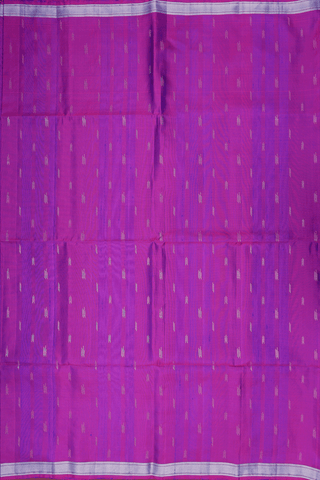 Zari Stripes Buttas Purple Rose Soft Silk Saree
